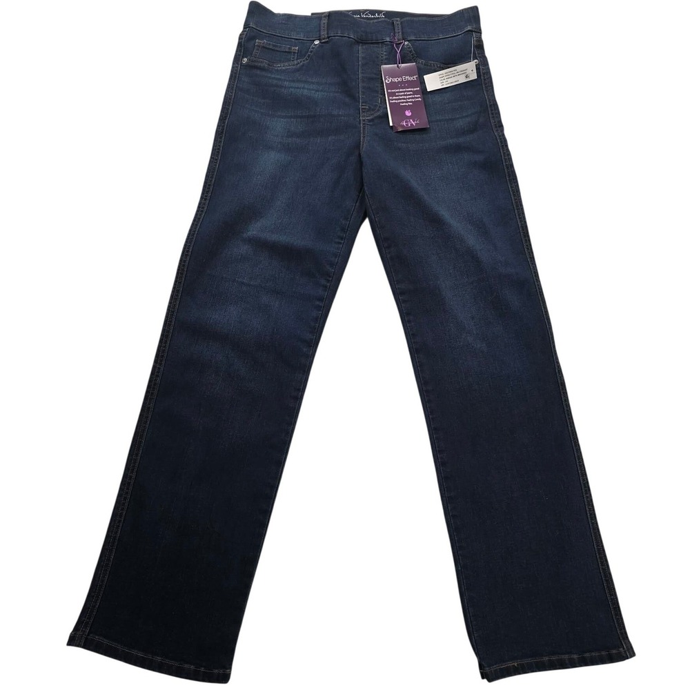 NWT Gloria Vanderbilt Shape Effect Pull On Straight Jeans Women 10S Dark Wash - Picture 4 of 16